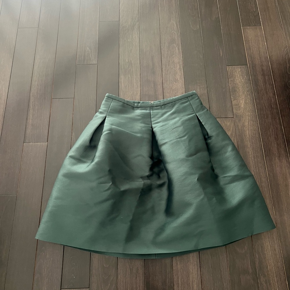 Lord & Taylor Dark Deep sage green bird cage skirt
